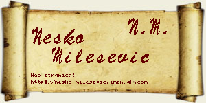 Neško Milešević vizit kartica